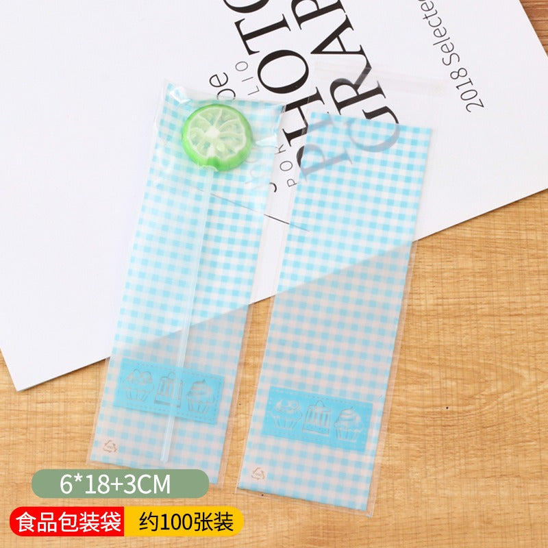 Wholesale 100PCS Long Baking Self-adhesive Bag Cookie Bag Biscuit Ziplock Bag